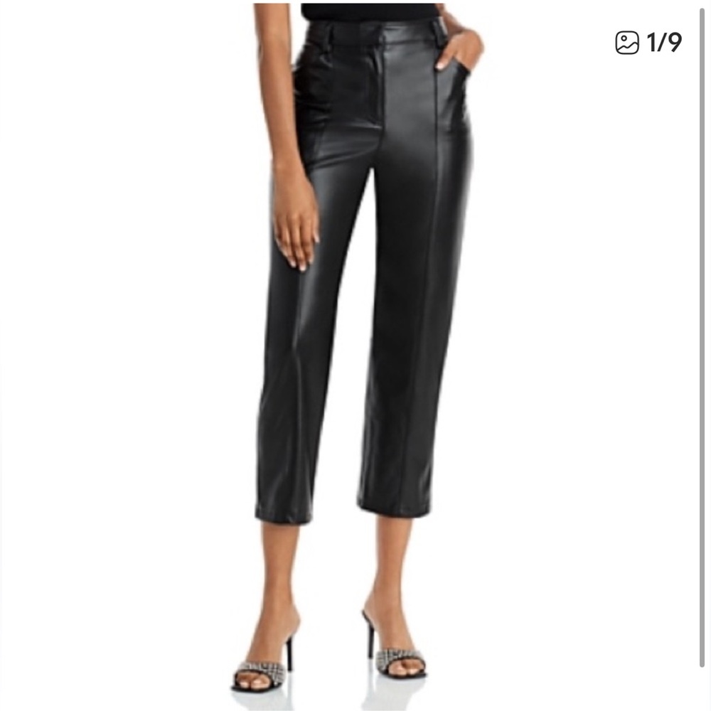 LBLC the Label Sleek Black Cropped Faux Leather Pants